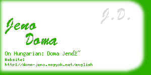 jeno doma business card